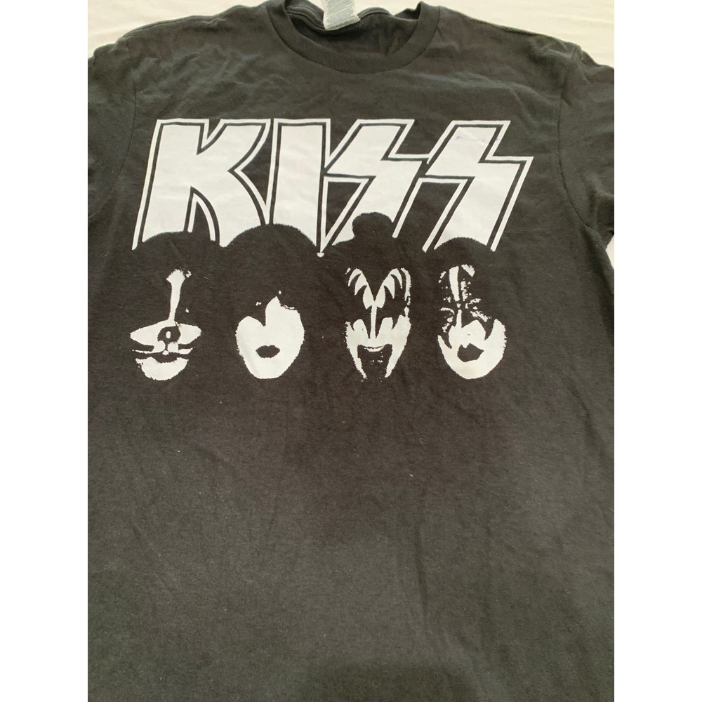 KISS Rock Band Music Black Graphic T-shirt Size S